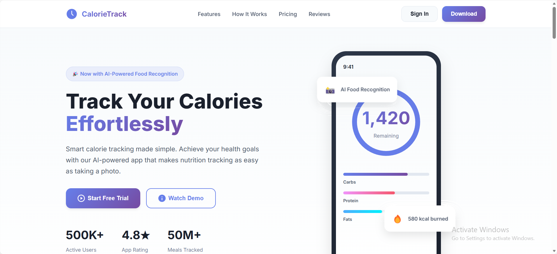 Calorie Tracking App